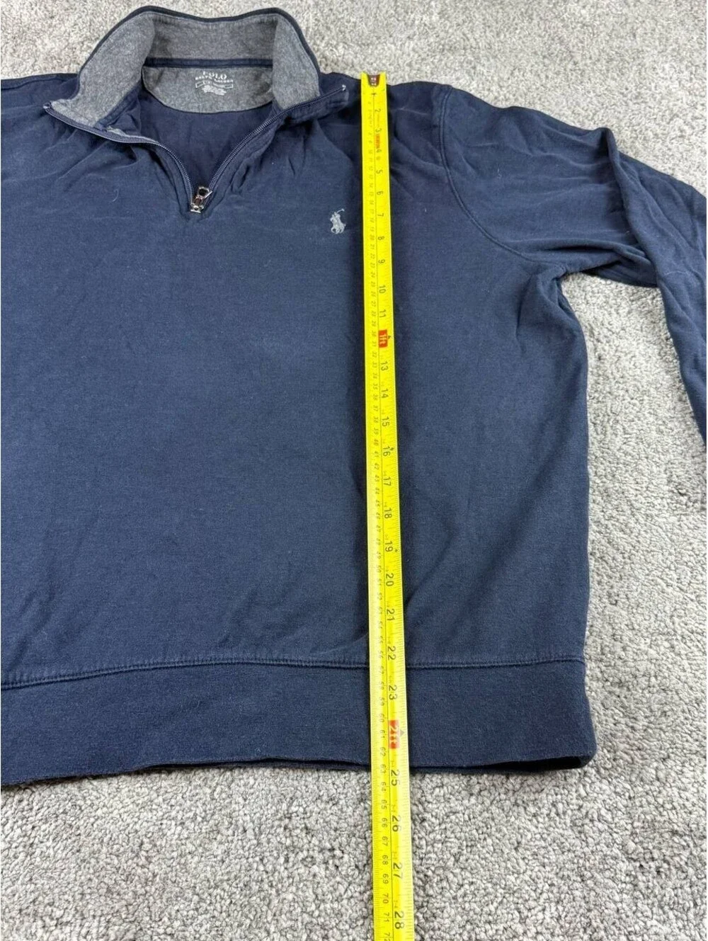 Polo Ralph Lauren Quarter Zip Pullover Navy Blue Size Large Cotton